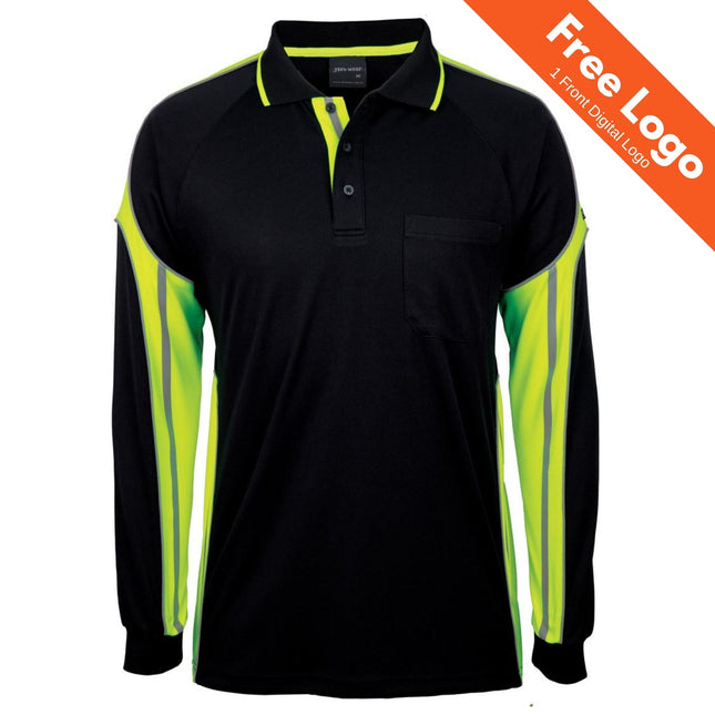 JB's Hi-Vis Long Sleeve Street Panel Polo