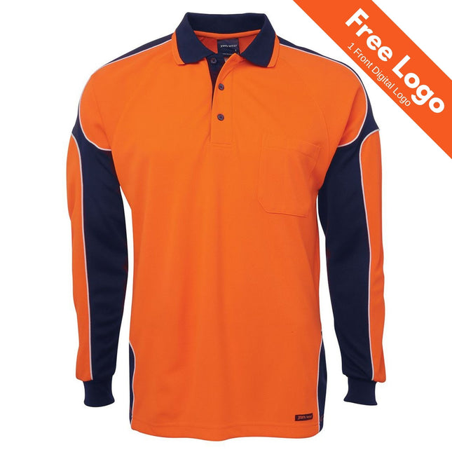 JB's Hi-Vis Long Sleeve Arm Panel Polo