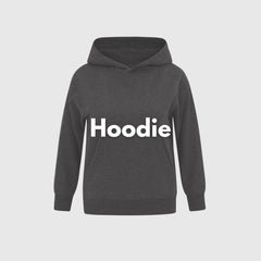 Young tradesman wearing black work hoodie with utility pocket – custom printed jumper with free logo included, ideal for construction and job sites.