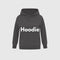 Young tradesman wearing black work hoodie with utility pocket – custom printed jumper with free logo included, ideal for construction and job sites.