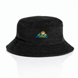 AS Colour1176 Black cord bucket hat with example mountain embroidery, product-only