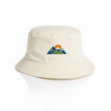 AS Colour Bucket Hat 1117 Ecru with example mountain embroidery, product-only
