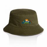 AS Colour Bucket Hat 1117 Army with example mountain embroidery, product-only