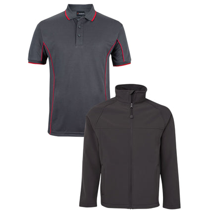 4 Polo Shirt + 2 Softhshell Jacket, Front Embroidery - No Back
