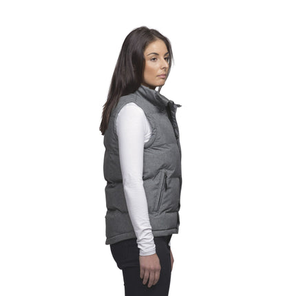 The Gear for Life Unisex Basin Puffa Vest in Grey Melange offers warmth and versatile layering with a sleek, modern design.
