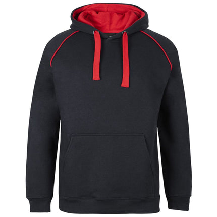 JB's Wear Contrast Fleecy Hoodie 3CFH in Black/Red, official supplier front product photo.
