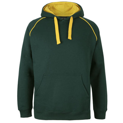 JB's Wear Contrast Fleecy Hoodie 3CFH in Bottle/Gold, official supplier front product photo.