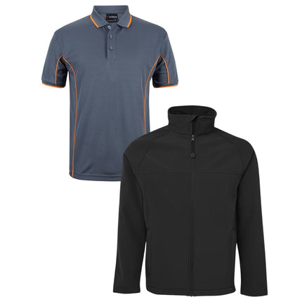 4 Polo Shirt + 2 Softhshell Jacket, Front Embroidery - No Back