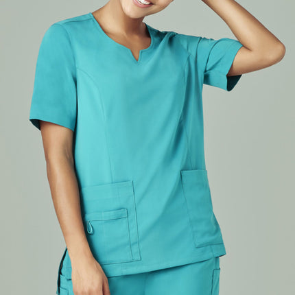 Biz Care Womens Avery Round Neck Scrub Top