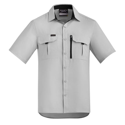 The Syzmik Men's Outdoor Short Sleeve Shirt is designed for comfort and performance with its lightweight, breathable fabric that keeps you cool during active outdoor work.