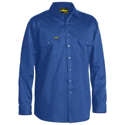 The Bisley Men's Cool Lightweight Drill Long Sleeve Shirt blends comfort and durability, designed to keep you cool on the job.