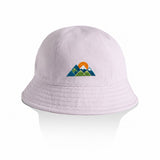 AS Colour Women's Brim Bucket Hat 1179 Orchid with example mountain embroidery, product-only