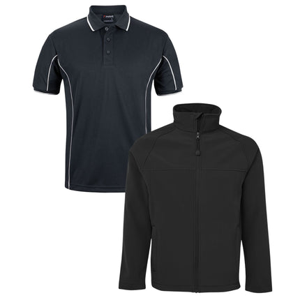 4 Polo Shirt + 2 Softhshell Jacket, Front Embroidery - No Back