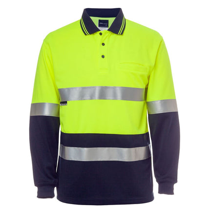 JB's Wear Hi-Vis (D+N) Long Sleeve Back Polo