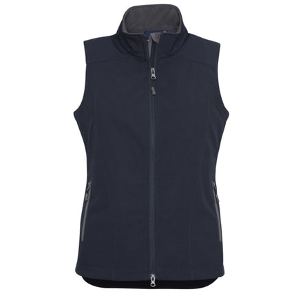 The Biz Collection Women's Geneva Softshell Vest offers a sleek, professional fit combined with practical weather resistance.