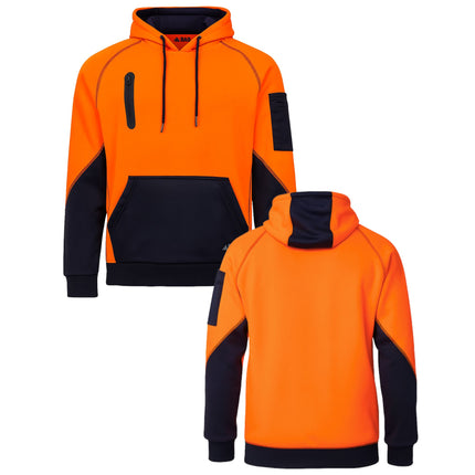 Bad Workwear Hi-Vis Safety Custom Workwear Bundle – 10 Full-Zip Fleece Hoodies with Free Logo