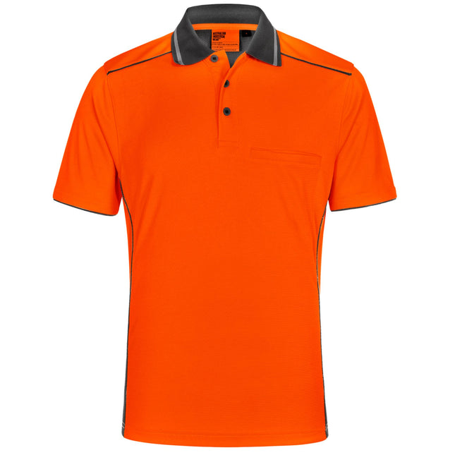 Hi-vis Bamboo Charcoal Vented Short Sleeve Polo