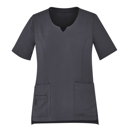 Biz Care Womens Avery Round Neck Scrub Top