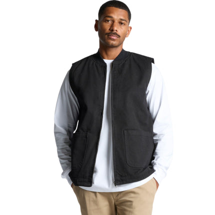 The AS Colour Canvas Heavy Vest is crafted from durable cotton duck canvas, designed to withstand tough work environments while providing lasting comfort