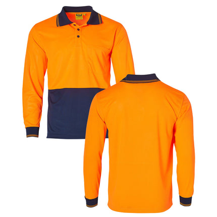 Winning Spirit Hi-Vis Safety Custom Workwear Bundle – 10 Long Sleeve Polo Shirts with Free Logo