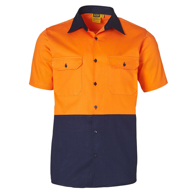 Winning Spirit Hi-Vis Short Sleeve Cotton Drill Shirt - Branded Day Uniform