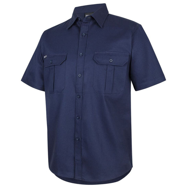JB's Wear Men's 190G Short Sleeve Work Shirt offers durable comfort with its robust 190-gram fabric weight, designed for all-day wear in demanding work environments.