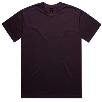 AS Colour Heavy T-Shirt in Plum, unbranded clean front view
