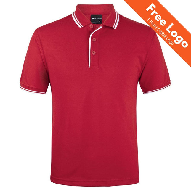 JB's Wear Contrast Polo - Durable, Classic Fit, UPF 50