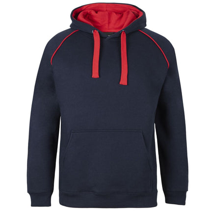 JB's Wear Contrast Fleecy Hoodie 3CFH in Navy/Red, official supplier front product photo.