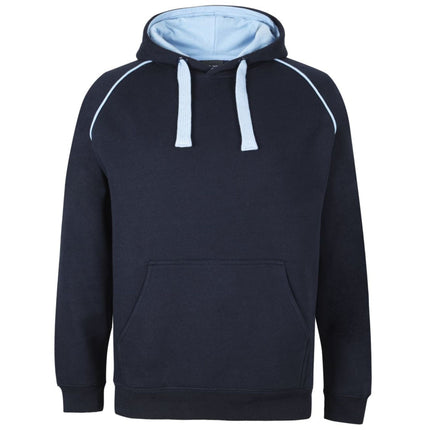 JB's Wear Contrast Fleecy Hoodie 3CFH in Navy/Sky Blue, official supplier front product photo.