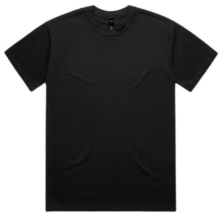 AS Colour Heavy T-Shirt in Black, unbranded clean front view