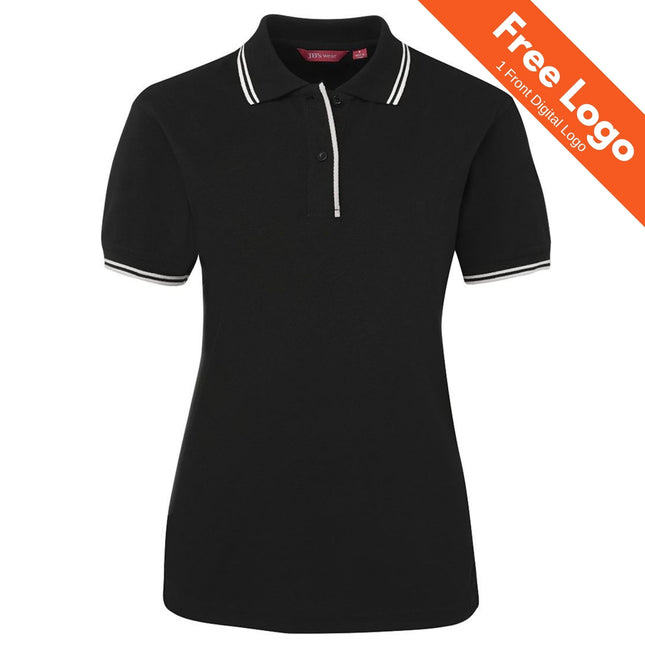 JB's Wear Ladies' Contrast Polo - Durable, Classic Fit, UPF 50+