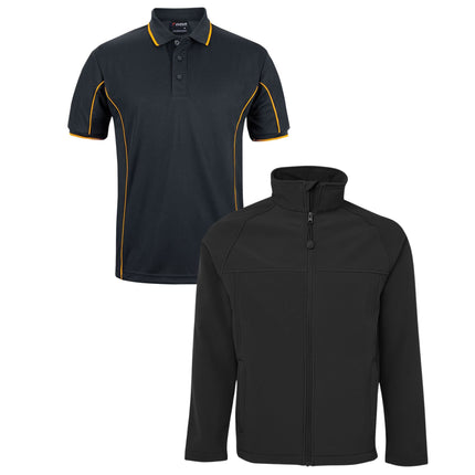 4 Polo Shirt + 2 Softhshell Jacket, Front Embroidery - No Back