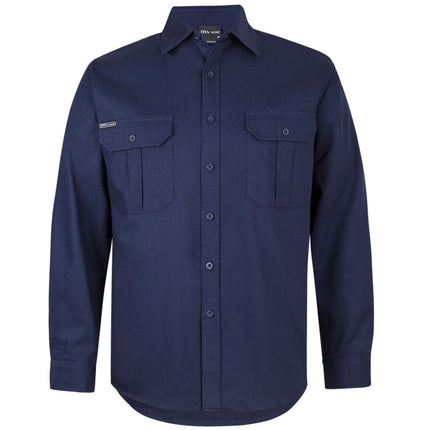 The JB's Wear Men's Long Sleeve Work Shirt offers a classic fit designed for comfort and durability in demanding work environments