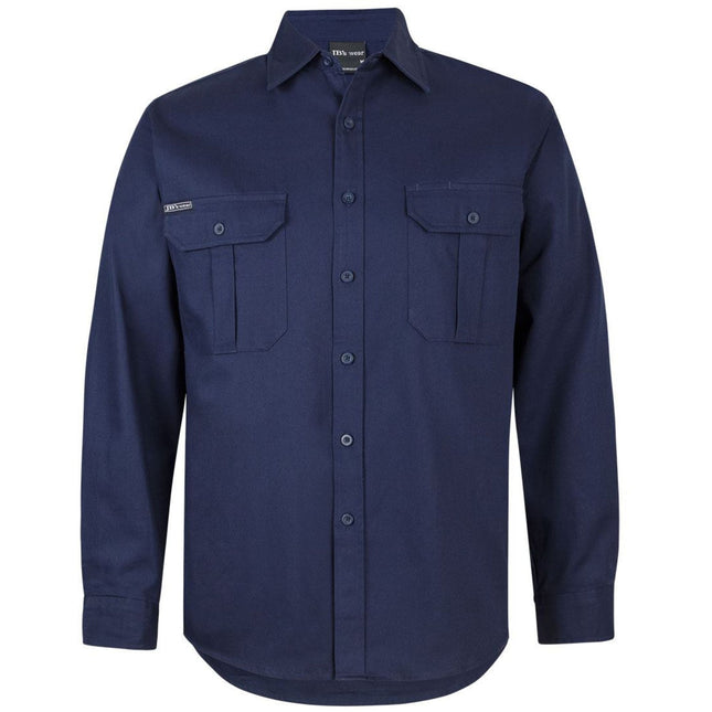 The JB's Wear Men's Long Sleeve Work Shirt offers a classic fit designed for comfort and durability in demanding work environments