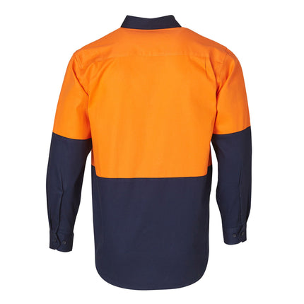 Winning Spirit Hi-Vis Long Sleeve Cotton Drill Work Shirt - Branded Day Uniform