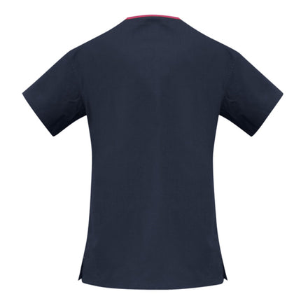 Biz Care Classic Womens Contrast Crossover Scrub Top
