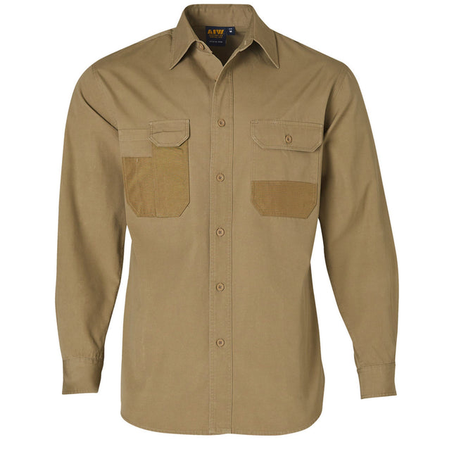 The Winning Spirit WT06 is a long-sleeve work shirt crafted from durable canvas reinforced with CORDURA® fabric, enhancing its strength and resistance to wear