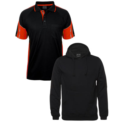 JB's Wear Custom Workwear Bundle – 4 Polo Shirts + 2 Hoodies with Free Logo & Embroidery