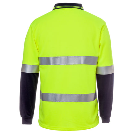 JB's Wear Hi-Vis (D+N) Long Sleeve Back Polo