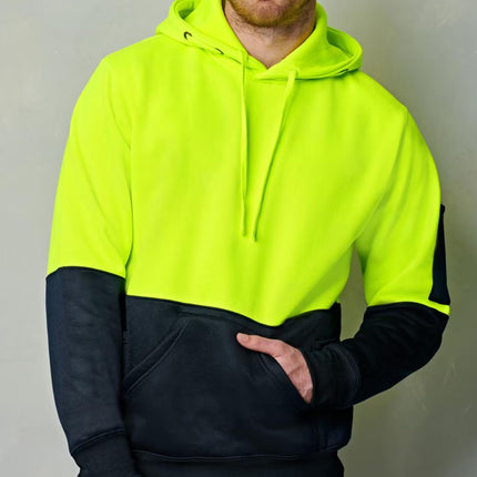 Hi-Vis Two-Tone Fleecy Hoodie – Unisex Fit, Custom Logo Print Included