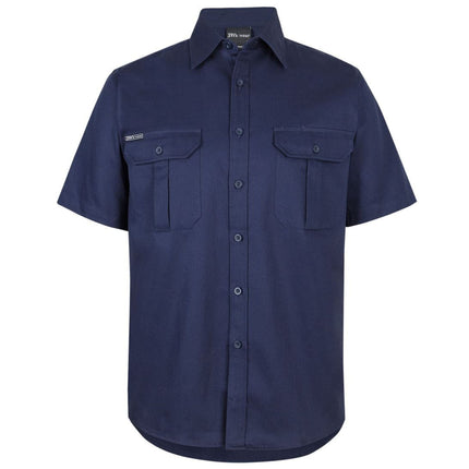 JB's Wear Men's 190G Short Sleeve Work Shirt offers durable comfort with its robust 190-gram fabric weight, designed for all-day wear in demanding work environments.