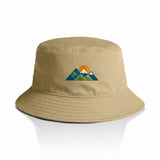 AS Colour Bucket Hat 1117 Khaki with example mountain embroidery, product-only