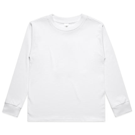 The AS Colour Kids Classic Long Sleeve Tee is crafted from heavy-weight cotton to provide durable comfort for active children.