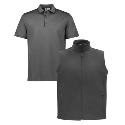 Biz Collection Uniform Bundle Pack - 4 Polo Shirt + 2 Softhhell Vest, with Front Embroidery