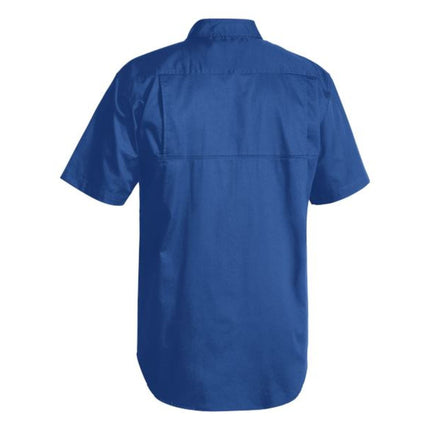 The Bisley Men's Cool Lightweight Drill Short Sleeve Shirt offers durability and comfort with its breathable drill fabric, perfect for demanding work environments.
