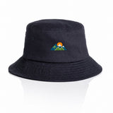 AS Colour Kids Bucket Hat 1170 Navy with example mountain embroidery, product-only