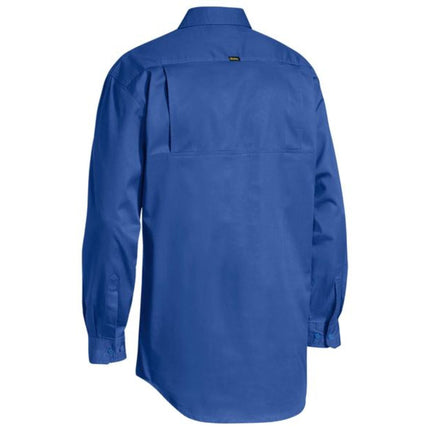 This Bisley men's long sleeve shirt combines lightweight, breathable drill fabric with a closed-front design for professional comfort and durability.