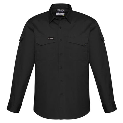 The Syzmik Men’s Rugged Cooling Long Sleeve Work Shirt features durable construction with integrated cooling technology and includes custom logo printing for a tailored, professional appearance.