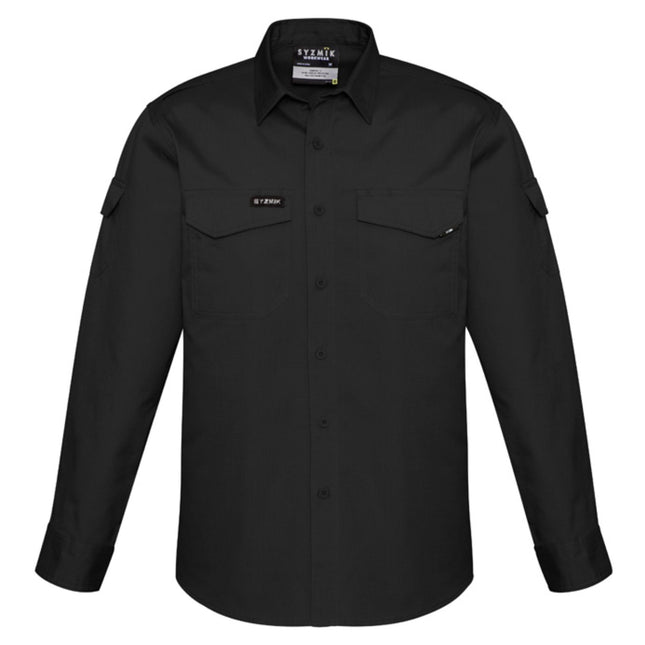 The Syzmik Men’s Rugged Cooling Long Sleeve Work Shirt features durable construction with integrated cooling technology and includes custom logo printing for a tailored, professional appearance.